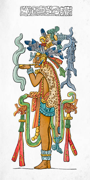 istock Maya god L in Palenque Mexico illustration 1446919500