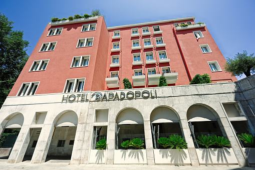 Venice, Italy - July 04, 2022: Hotel Papadopoli in Venice, Italy
