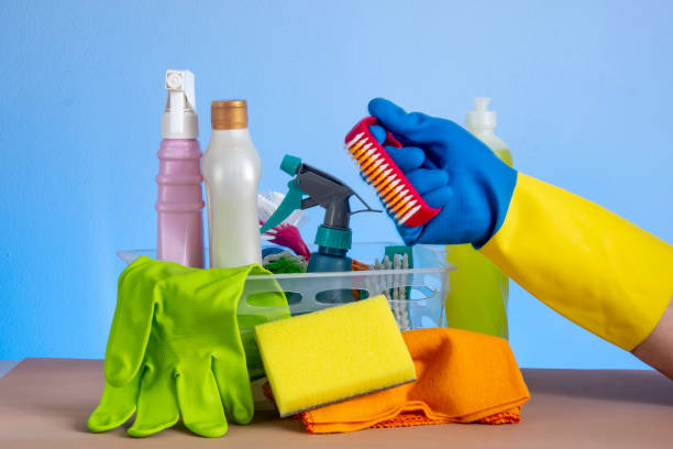 istock basket with cleaning products for home hygiene use 1446921895