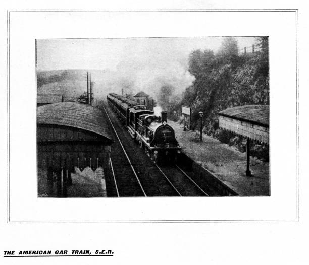 istock 19th c illustration The American Car Train S.E.R.; South Eastern Railway; British Express Magazine 1898 1446927207
