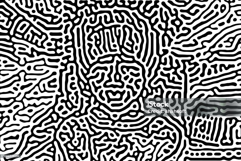 Turing Machine Background Vector Turing Pattern Background Black Maze Wallpaper Stock Illustration ...