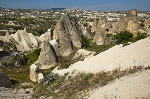 Rock formation at the hiking track between Göreme and Cavusin in Cappadocia,Nevsehir Province,Turkey