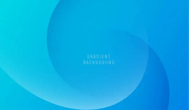 Vector illustration of Gradient soft blue 3d wave design gradient background