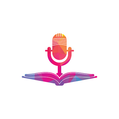 istock Podcast book vector logo design. 1446931969