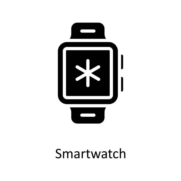 Vector illustration of Smart watch Vector Solid Icon Design illustration. Medical Symbol on White background EPS 10 File