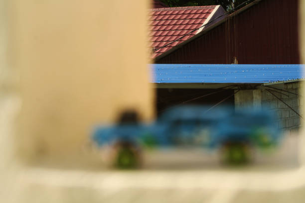 Central Sulawesi, Indonesia - November 26, 2022: rooftop with beautiful toy car concept