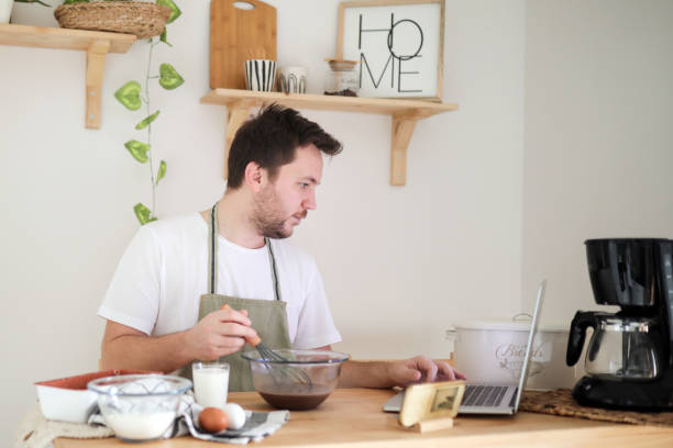 istock Businessman Working from Home, Kitchen Decor, Recipe 1446933604