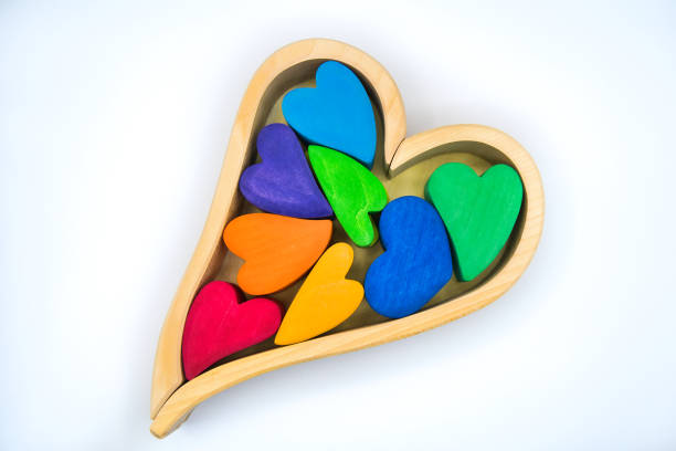 istock Colorful and cute heart-shaped building blocks 1446933630