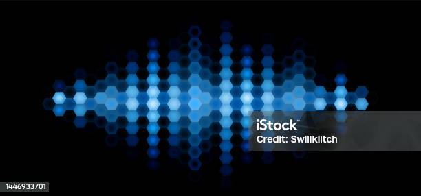 Sound Filtering Image Vector Stock Audio Or Music Shiny Sound Waveform With Hexagonal Filter Stock ...