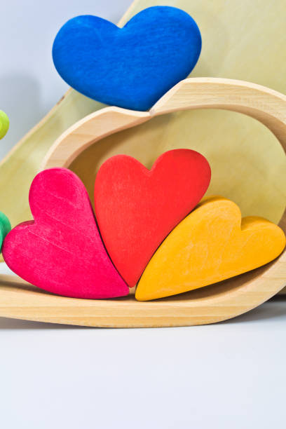 istock Colorful and cute heart-shaped building blocks 1446933882