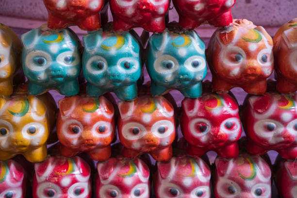 Tradition piggy banks made from ceramic of Vietnamese - Nha Trang city, Khanh Hoa province, central Vietnam