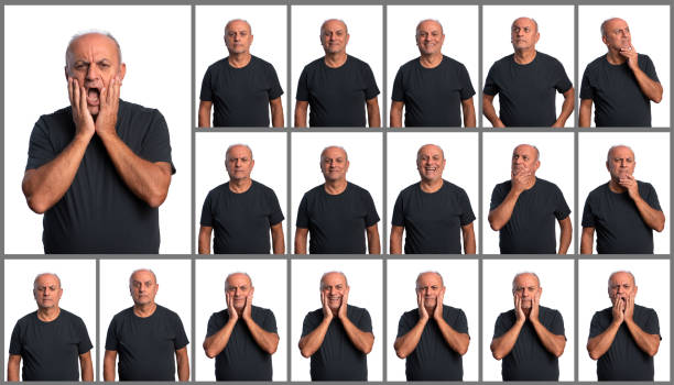 man making facial expressions - humor asking nerd men imagens e fotografias de stock