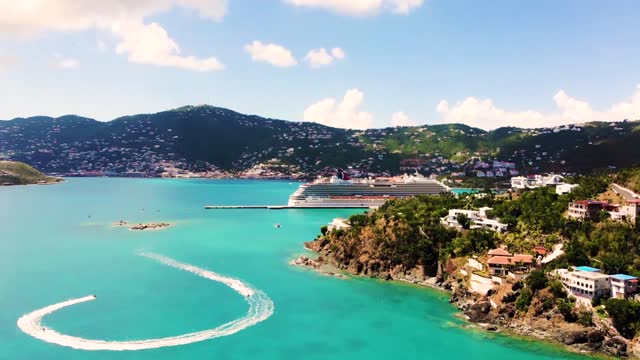 drone footage of st thomas island in the us virgin islands.