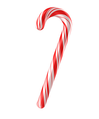 Christmas candy cane isolated on the white background
