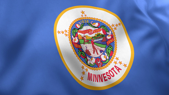 Minnesota State Flag, United States, 3D Render