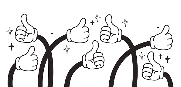 Thumb up feedback like button approve finger concept vector design graphic illustration
