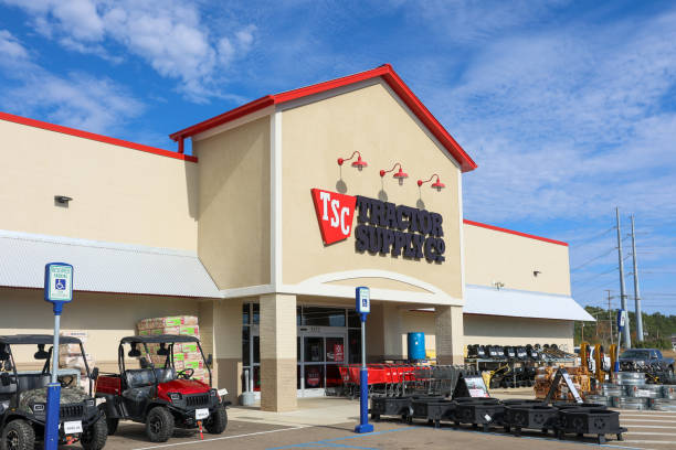 Tractor Supply Company is an American retail chain of stores that sells products for home improvement, agriculture, lawn and garden maintenance, livestock, equine and pet care. stock photo
