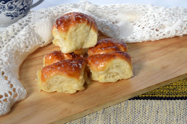 istock wheat flour bagel with eggs, soft and tasty bread 1446951916