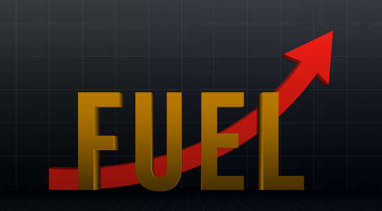 Fuel price high increased or rising cost concept
