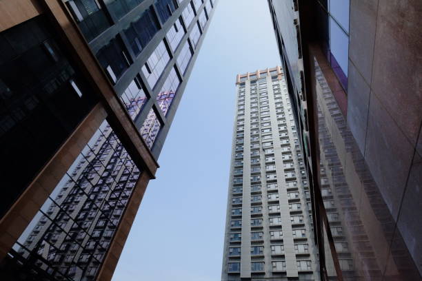 istock Some big buildings with a low angle view at Hefei. 1446961801