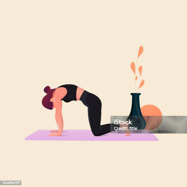 Young Sporty Attractive Woman Practicing Yoga Doing Asana Paired With