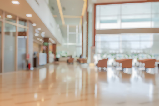 Abstract blur hospital clinic medical interior background