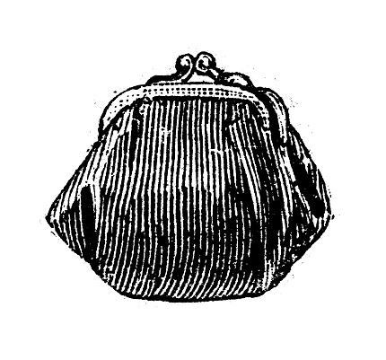 Antique engraving illustration: Coin purse
