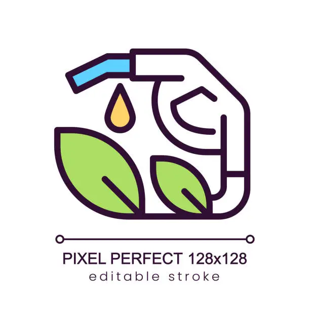 Vector illustration of Biofuel pixel perfect RGB color icon