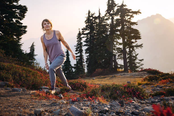 istock Woman Hiking In Washington State Wilderness Area 1446971476
