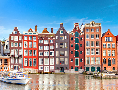 Typical dutch houses in Amsterdam, Netherlands