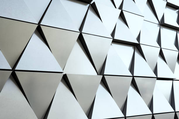 istock Abstract architecture detail. Gray wall facade with geometrical pattern 1446973809