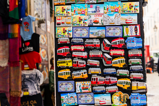 ceramic tiles magnets souvenirs in Lisbon in Portugal