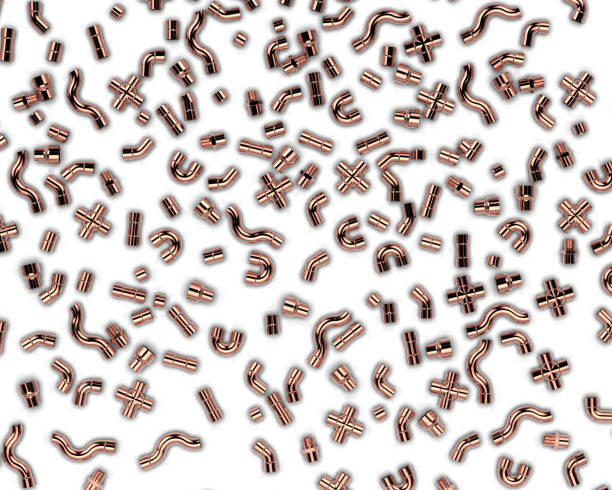 Copper fittings for pipe connections.