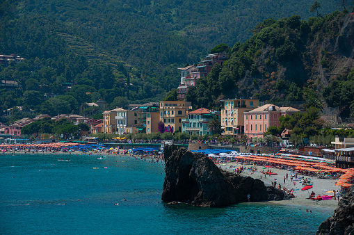 The stunning views at the beach of Cinque Terre, Italy on the Mediterranean sea