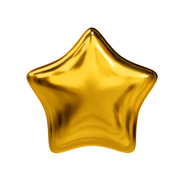 istock Realistic 3d yellow glossy star. Customer rating feedback concept and achievement for game. Vector illustration 1446980817