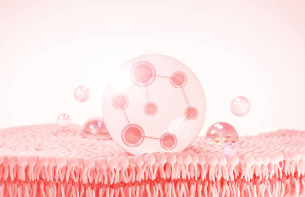 istock Cosmetics Essence molecule, collagen, Vitamin or Serum drop water for moisturizer. Liquid molecule chemical structure on water background. Cosmetics power treatment. Natural product. 3d rendering. 1446983398