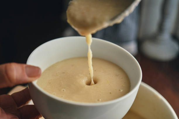 istock Creamy Cauliflower Soup with Vegan Bellalodi Cheese 1446986185