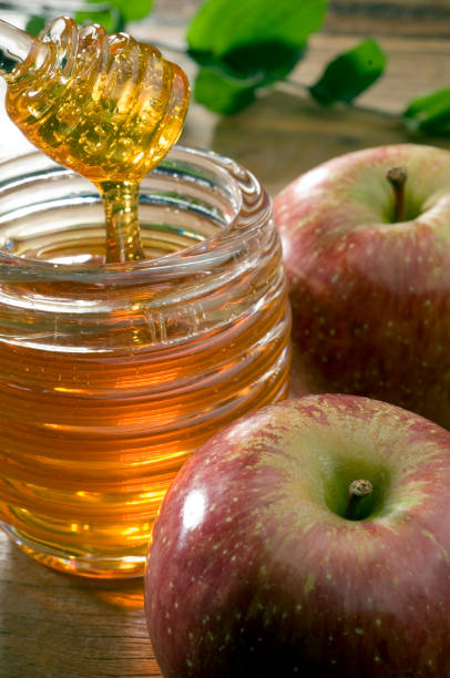 tradycja żydowska. - rosh hashana apple honey judaism zdjęcia i obrazy z banku zdjęć