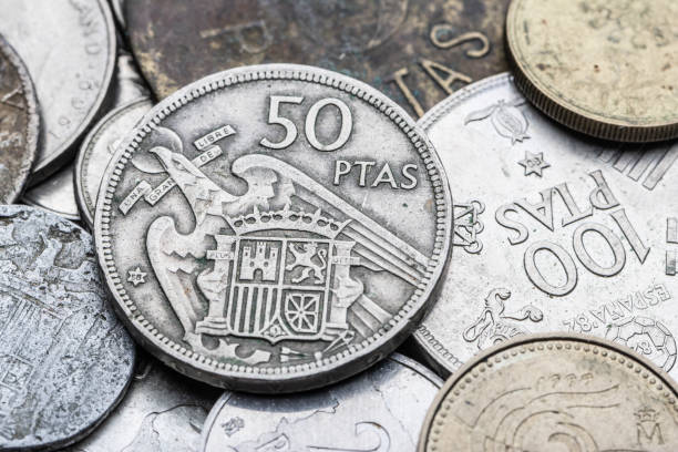 istock Coins of 50 pesetas 1446989920
