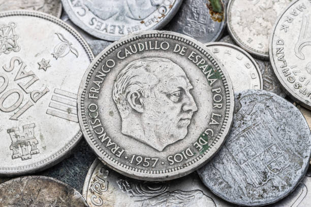 istock Coins of 50 pesetas 1446989927