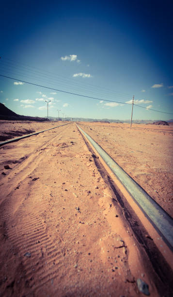 istock Rail road in Arabian desert 1446997555