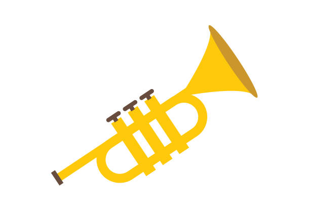 icon - trompete - brass instrument trumpet classical music flugelhorn stock-grafiken, -clipart, -cartoons und -symbole