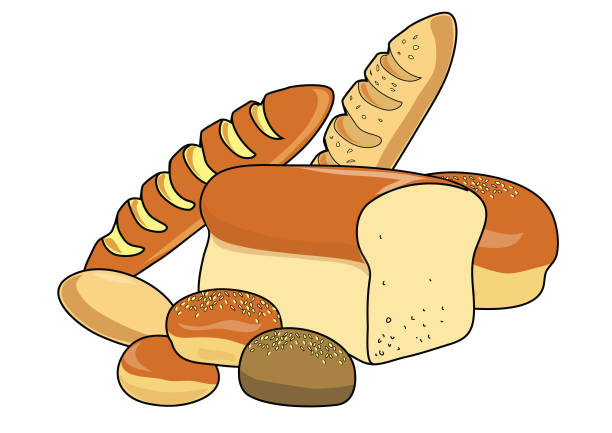 Bread Bread image flour mill stock illustrations