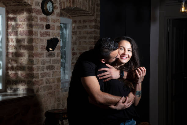 two lovers spend the day at home with love