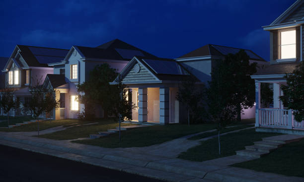 istock Houses with solar panels 1447004239