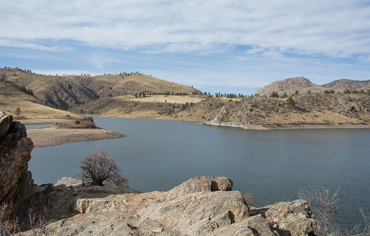 A large reservoir in the mountains of Colorado