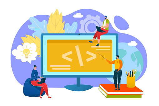 Programming Education Coding Scrum Team Concept Programmers Learn ...