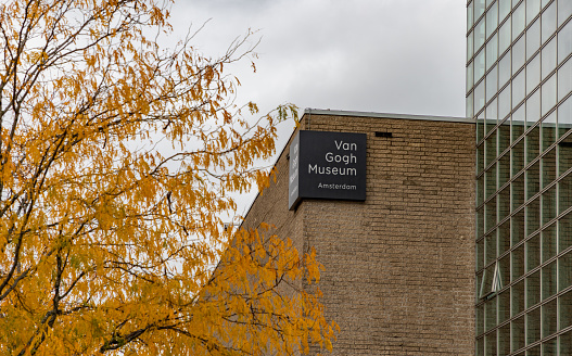 Amsterdam, Netherlands - October 14, 2022: A picture of the Van Gogh Museum as seen from the outside in the fall.