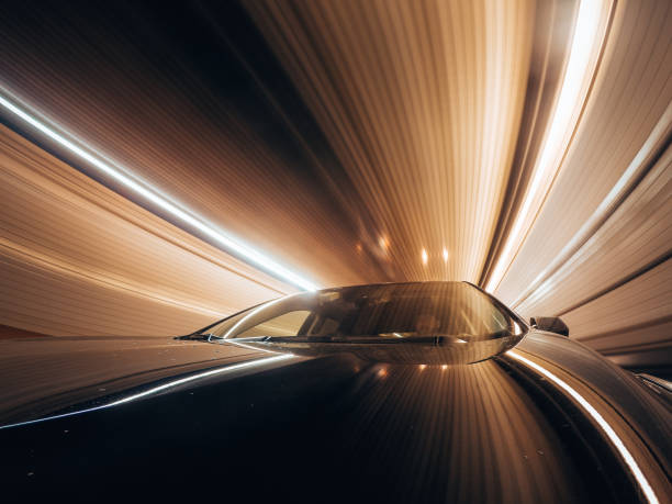 speed car in the tunnel