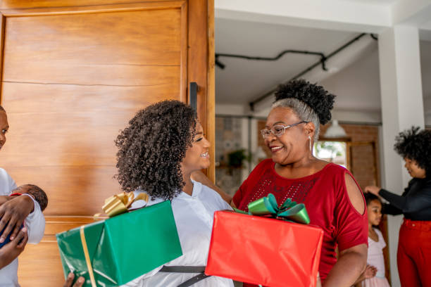 istock Happy Mother and Daughter at Christmas 1447009281
